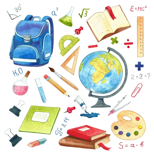 Ensemble de fournitures scolaires. — Photo