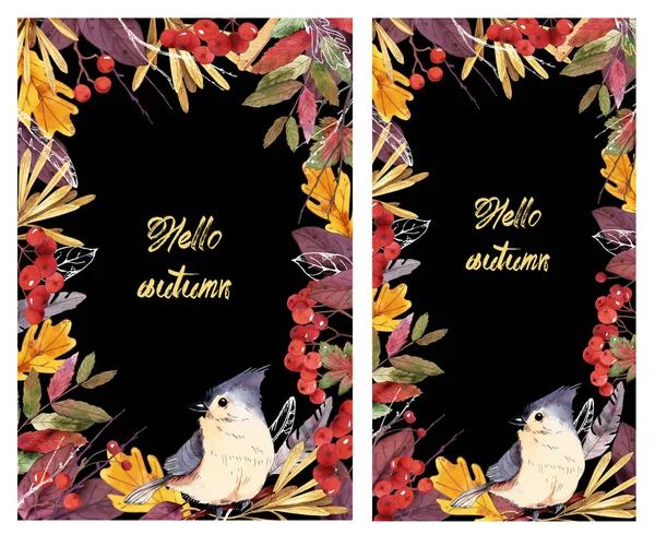 가을 테마와 소셜 미디어 배너의 디자인 배경. . 인 스타 그램 포스트 프레임 템플릿. — 스톡 사진