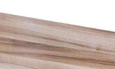 Boş ahşap masa veya tezgah, beyaz arkaplanda izole.