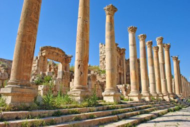 Jerash, Ürdün 'deki antik şehrin kalıntıları.