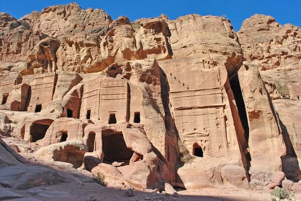 Antike Felsenstadt Petra Jordanien — Stockfoto