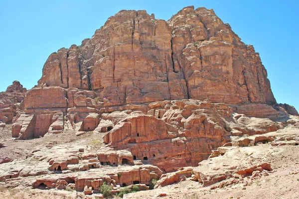 Antike Stadt Und Felsen Von Petra — Stockfoto