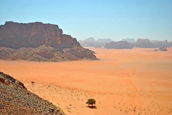 Wadi Ron Paisaje Del Desierto Desde Punto Más Alto — Foto de Stock