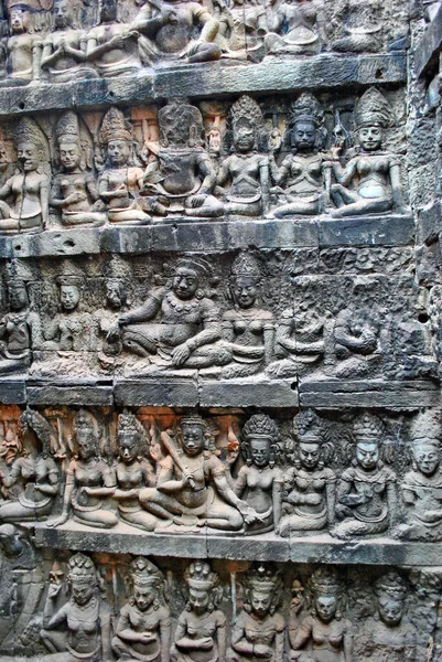 Bas Reliéfy Terase Leper King Angkor Thom — Stock fotografie