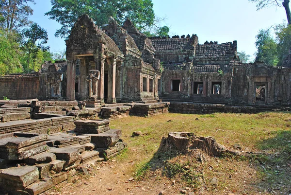 Reruntuhan Sebuah Bangunan Kuil Preah Khan Angkor Kamboja — Stok Foto