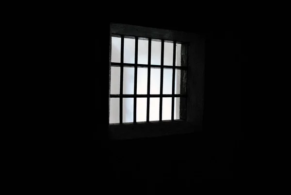 Lattice Window Dark Room — Stock Photo, Image