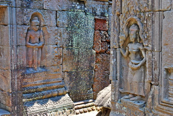 Angkor Kamboçya Daki Som Tapınağı Nda Kadim Bas Rölyefleri — Stok fotoğraf