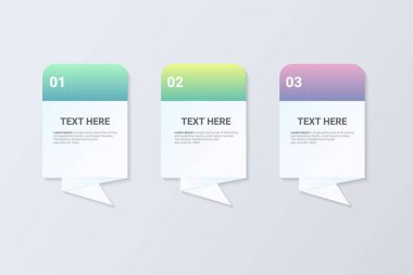 İş süreci. 3 adımları ve seçenekleri ile Infographics Timeline. Tasarım şablonu.