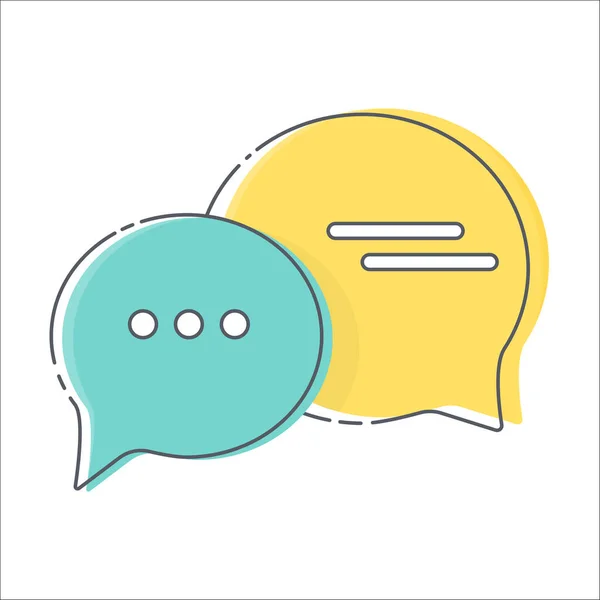 Colorful Comment Speech Bubble Thin Line Icon White Background — Stock Vector