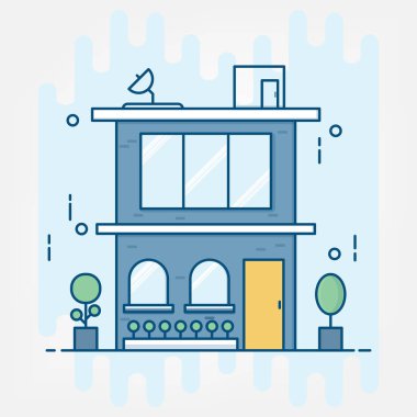 Düz çizgi sanat tarzı. iş kurma fikri Tema Web sitesi banner tasarımı.