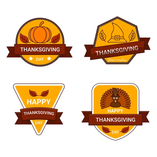 Thanksgiving decoration lettering invintation badge design. Happy Thanksgiving Party.