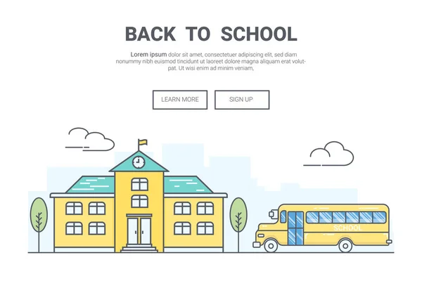 Landscape Back School Concept — Stock Vector