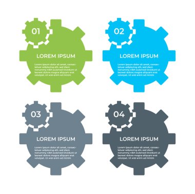 İş Infographic. 4 adımlar, seçenekler veya işlemler ile diyagram. Sunum için Infographics şablon. 