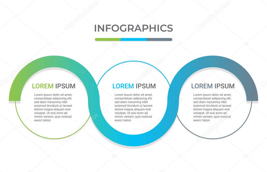 Infographic business template with 3 options. 