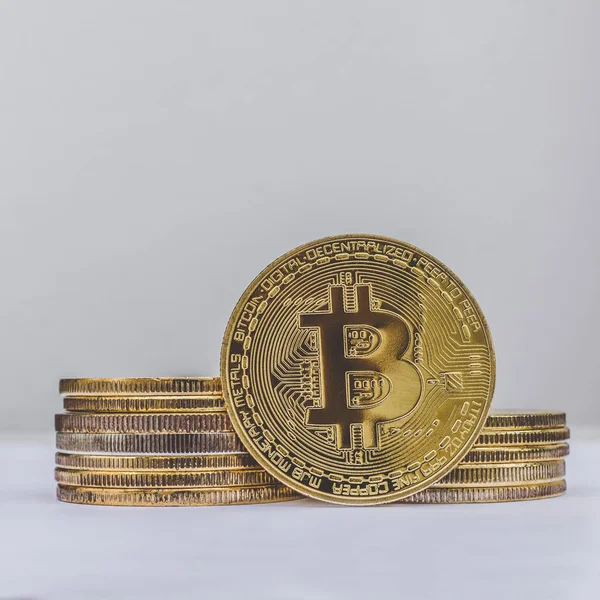 Bitcoin Crypto Monnaie Monnaie Virtuelle Numérique Pour Paiement Bancaire Réseau — Photo