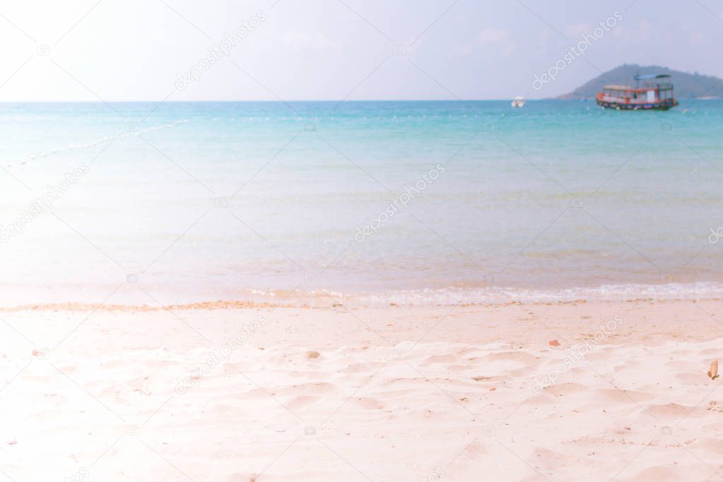 Natural tropical beach and sea background. Travel summer time.