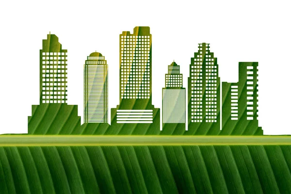 去绿色城市。拯救地球星球世界概念。生态友谊 — 图库照片
