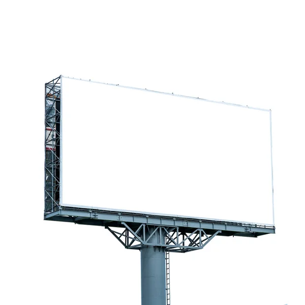 Blank billboard mockup isolado no fundo branco . — Fotografia de Stock