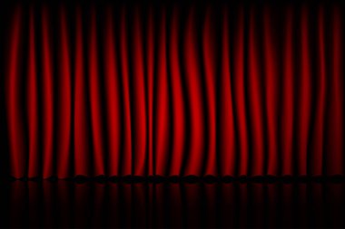Kırmızı perde tiyatro sahne arka plan. Lüks ile zemin