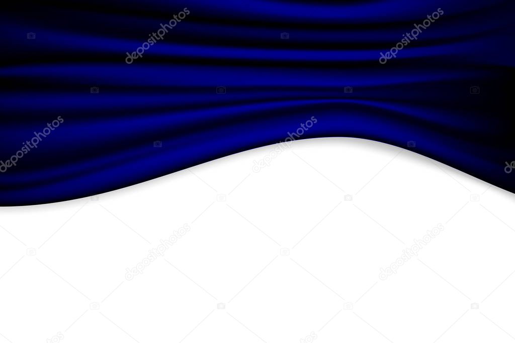 Blue Curtain Theater Scene Stage Background. Backdrop with Luxur