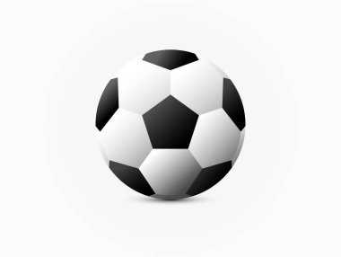 Beyaz arka planda gerçekçi klasik futbol futbolu. 