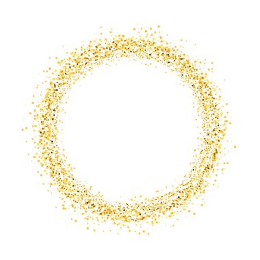 Küçük parçacıklar ile altın glitter daire. soyut backgroun