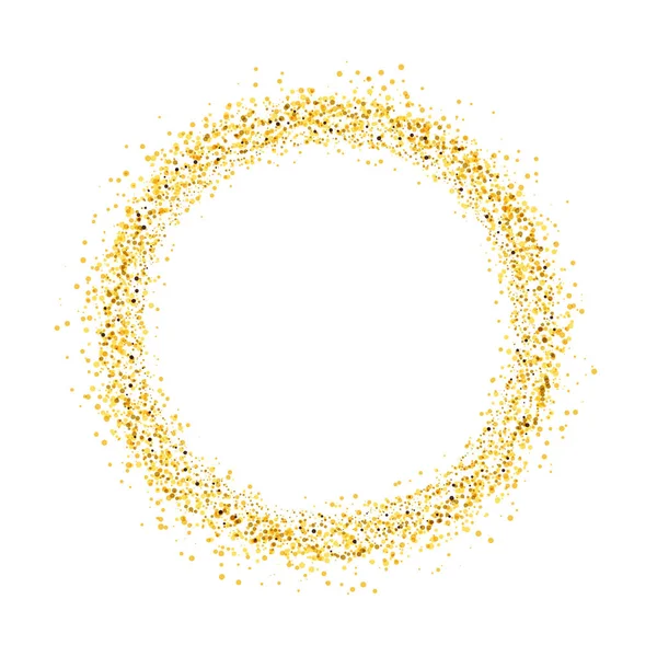 Cercle de paillettes d'or avec de petites particules. backgroun abstrait — Image vectorielle