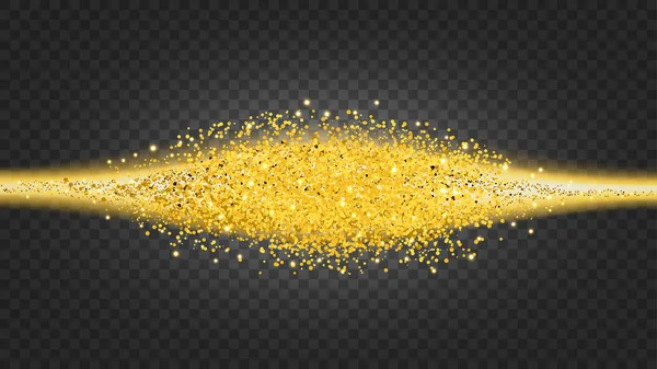 Cercle de paillettes d'or avec de petites particules. backgroun abstrait — Image vectorielle