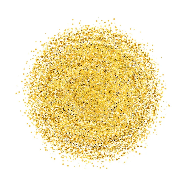 Círculo de brilho dourado com pequenas partículas. backgroun abstracto —  Vetores de Stock