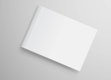 Gerçekçi beyaz kitap mock up şablon arka plan. Boş kapak