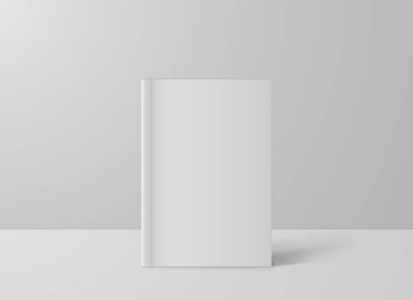 Gerçekçi beyaz kitap mock up şablon arka plan. Boş kapak