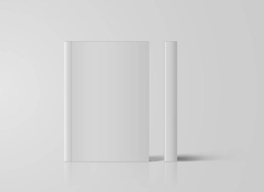 Gerçekçi beyaz kitap mock up şablon arka plan. Boş kapak
