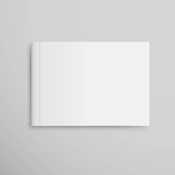 Realistic White Book Mock Up Template Background. Blank Cover Of