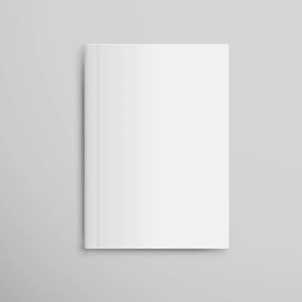 Realistic White Book Mock Up Template Background. Blank Cover Of — Stock Vector