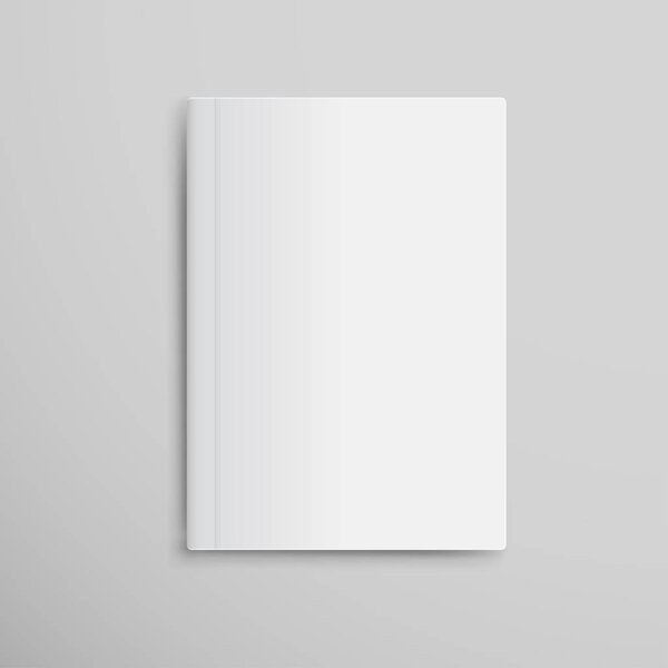 Realistic White Book Mock Up Template Background. Blank Cover Of