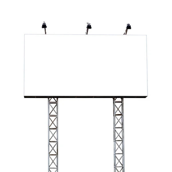 Blank billboard mockup with white screen isolated. Copy space ba — Stock Photo, Image