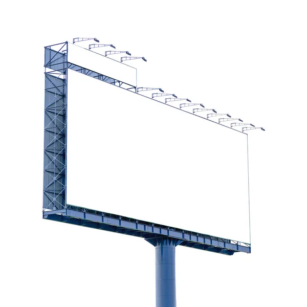 Pusty Billboard makieta z białym ekranem na białym tle. Kopiuj przestrzeń ba — Zdjęcie stockowe