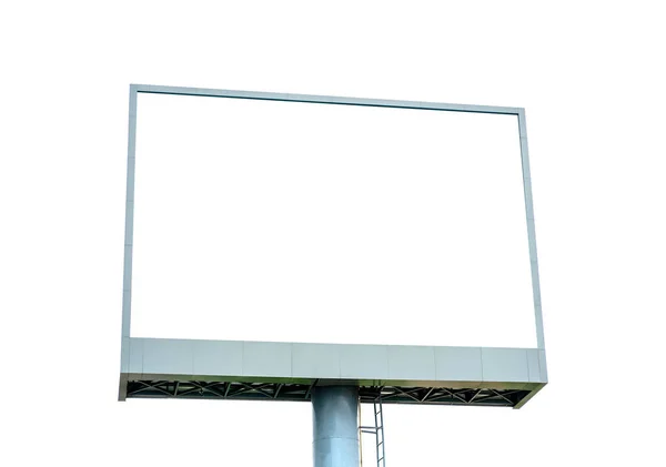 Pusty Billboard makieta z białym ekranem na białym tle. Kopiuj przestrzeń ba — Zdjęcie stockowe