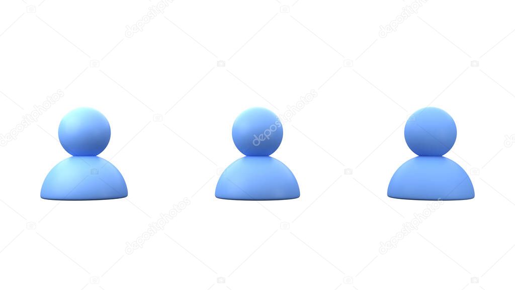 3d render people icon with new normal concept