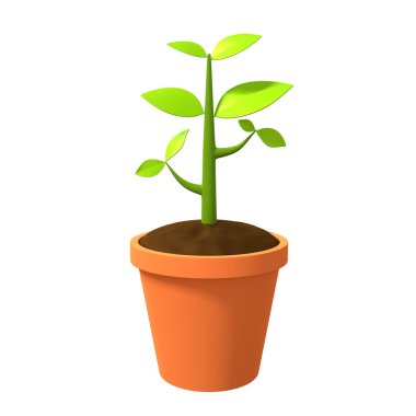 3d yeşil bitkiyi beyaz arkaplanda izole et