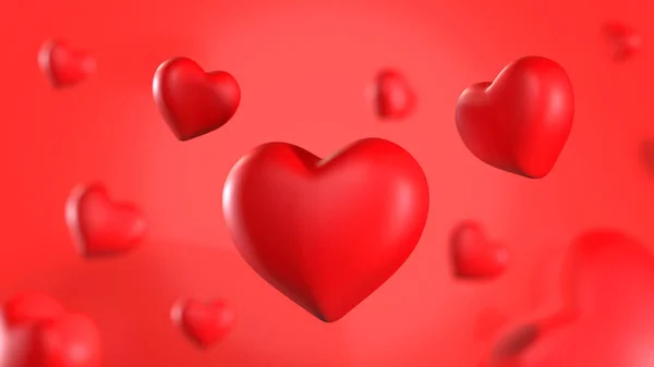 Concepto Día San Valentín Forma Corazón Fondo Patrón Abstracto Renderizado — Foto de Stock