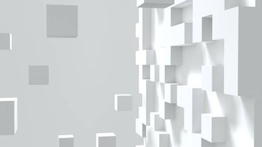 3 boyutlu kare şeklinde. Soyut dijital teknoloji geçmişi. 3B görüntüleme