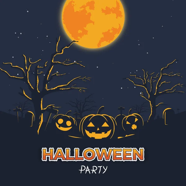 Happy Halloween Party Banner Background Festival Celebration Poster Layout — Stock Vector