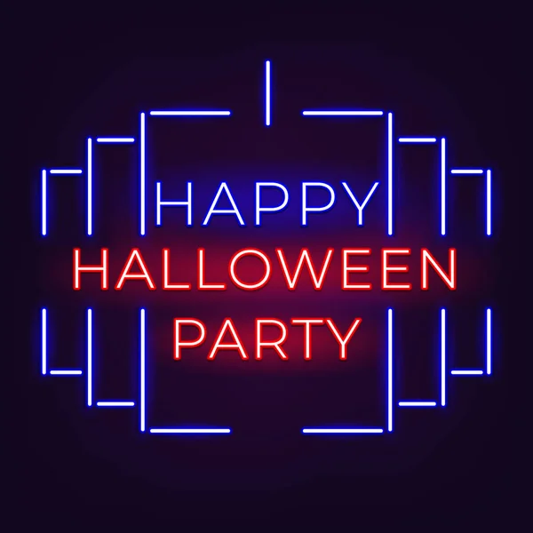 Joyeux Halloween Fête Néon Concept Bannière Fond — Image vectorielle