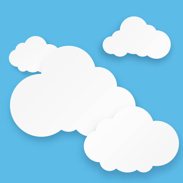 Bank Cloud Shape Advertising Blue Sky Background Paper Art Vector — Stock Vector