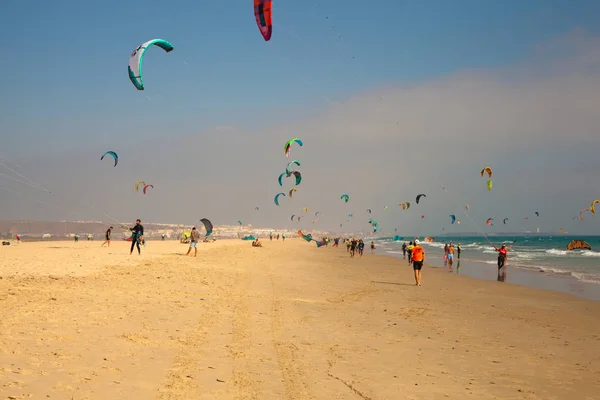 Pláž Tarifa Pláž Pro Surfování Draka Jižním Španělsku Costa Del — Stock fotografie