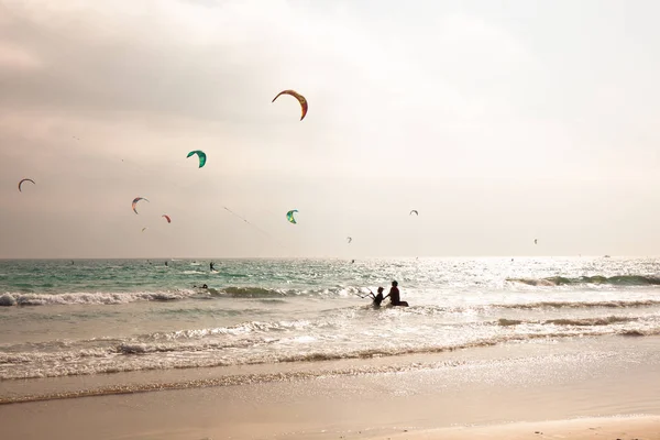 Pláž Tarifa Pláž Pro Surfování Draka Jižním Španělsku Costa Del — Stock fotografie