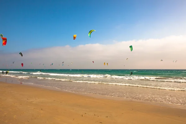 Tarifa Beach Kite Surfstrand Zuid Spanje Costa Del Sol Andalusië — Stockfoto