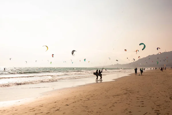 Pláž Tarifa Pláž Pro Surfování Draka Jižním Španělsku Costa Del — Stock fotografie