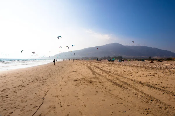 Pláž Tarifa Pláž Pro Surfování Draka Jižním Španělsku Costa Del — Stock fotografie